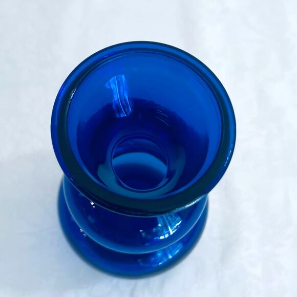 Vtg Cobalt Blue 6 1/4 Beehive Bubble Design Vase Bud Vase - Picture 4 of 6